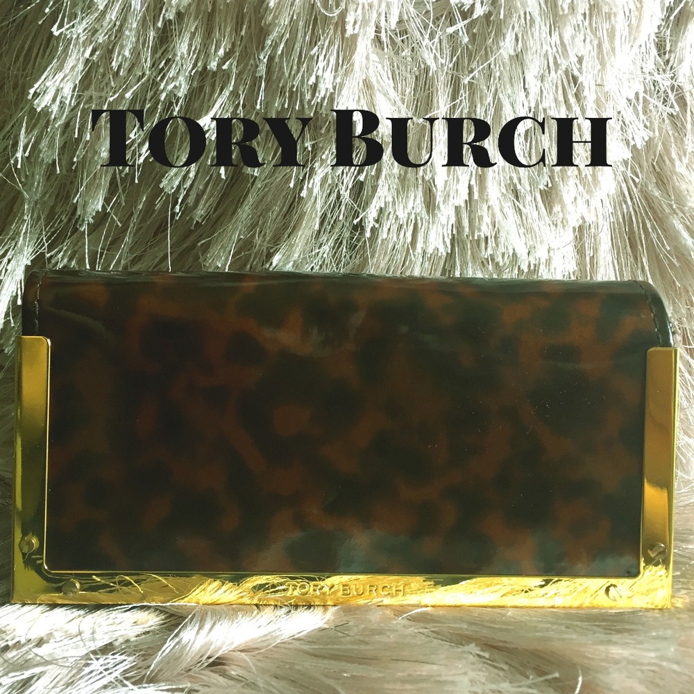 Large Tory Burch Brown Leopard sunglasses case
